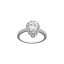 Anillo de plata con piedra de cristal y circonitas blancas alrededor en forma de pera Talla 18